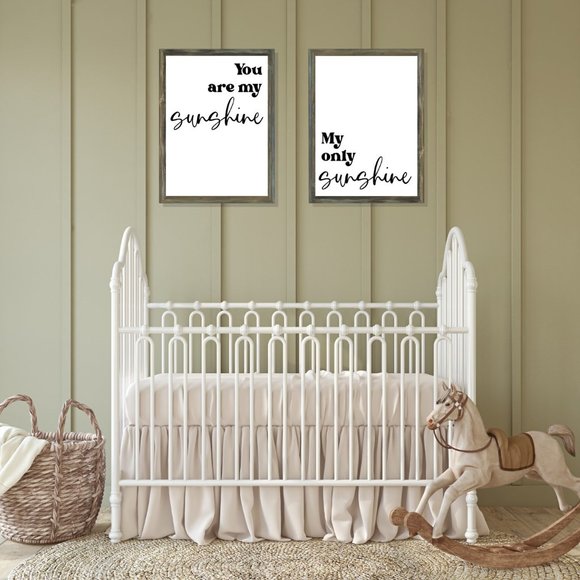 You are My Sunshine My Only Sunshine Set of 2 Wall Decor | Nursury Framed Signs - Picture 1 of 1